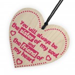 Friend Of My Heart Wooden Hanging Heart Friendship Sign Gift