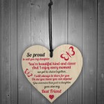 Proud Of My Daughter Wooden Hanging Heart Sign Love Gift