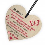 Proud Of My Daughter Wooden Hanging Heart Sign Love Gift