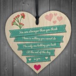 Stronger Inspirational Quote Best Friend Heart Gift Plaque Sign