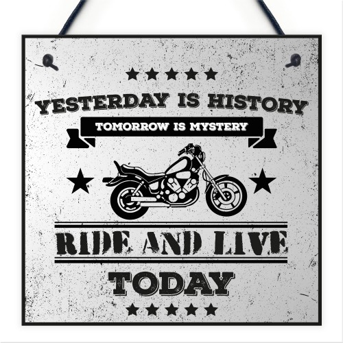 Motorbike Man Cave Hanging Plaque Garage Gift Motorcycle Sign