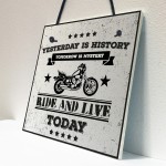 Motorbike Man Cave Hanging Plaque Garage Gift Motorcycle Sign