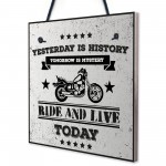 Motorbike Man Cave Hanging Plaque Garage Gift Motorcycle Sign