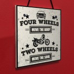 Motorbike Man Cave Hanging Plaque Garage Gift Motorcycle Sign 