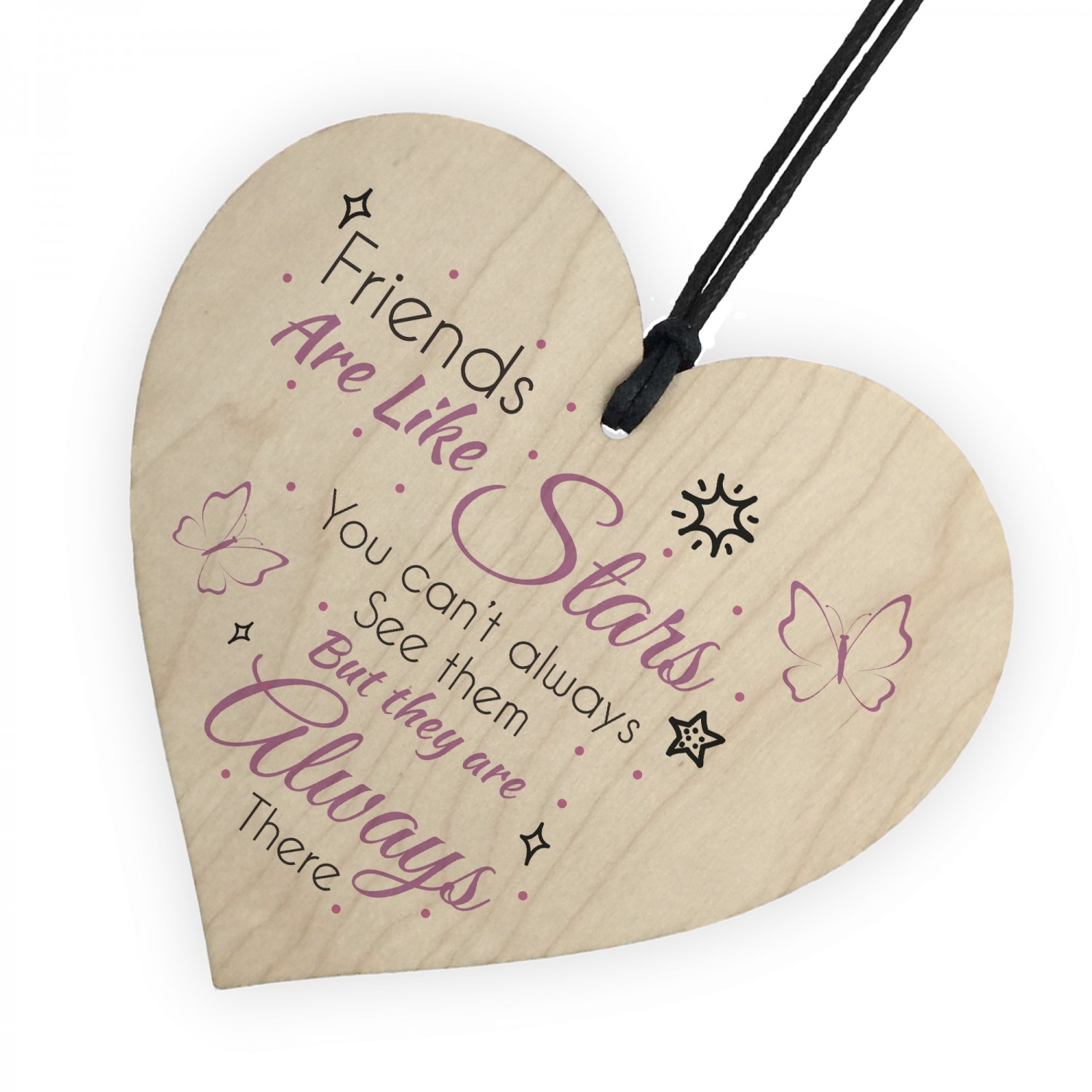RED OCEAN Friends Are Like Stars Always There Wooden Hanging Heart Friendship Plaque Sign