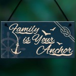 Seaside Family Is Your Anchor Shabby Hanging Plaque Decor Gifts