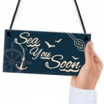 Seaside Sea You Soon Nautical Hanging Plaque Bathroom Decor Gift