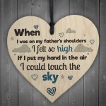 Fathers Shoulders Hanging Wooden Heart FATHERS DAY Gifts For Him