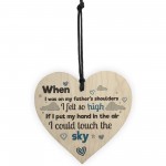 Fathers Shoulders Hanging Wooden Heart FATHERS DAY Gifts For Him