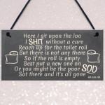 Humorous Sit Upon The Loo Chic Bathroom Door Toilet Sign Loo Art