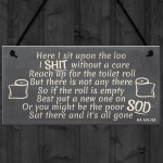 Humorous Sit Upon The Loo Chic Bathroom Door Toilet Sign Loo Art