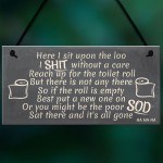 Humorous Sit Upon The Loo Chic Bathroom Door Toilet Sign Loo Art