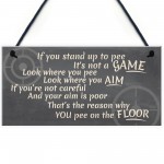 Funny Stand Up To Pee Vintage Bathroom Door Toilet Wall Sign Art