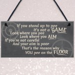 Funny Stand Up To Pee Vintage Bathroom Door Toilet Wall Sign Art
