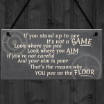 Funny Stand Up To Pee Vintage Bathroom Door Toilet Wall Sign Art