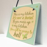Shabby Chic Humorous This Is My Kitchen Plaque Wall Vintage Sign