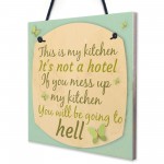 Shabby Chic Humorous This Is My Kitchen Plaque Wall Vintage Sign