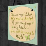 Shabby Chic Humorous This Is My Kitchen Plaque Wall Vintage Sign