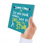 Funny Quote Chic Sit And Think Bathroom Door Toilet Sign Loo Art