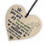One In A Million Fathers Day Wooden Hanging Wall Heart Sign Gift