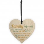 Family Remain One House Warming Wooden Hanging Heart Sign Gift