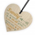 Family Remain One House Warming Wooden Hanging Heart Sign Gift