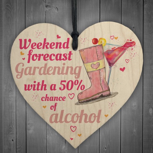 Funny 50% Of Alcohol Garden Wooden Hanging Heart Shed Sign GIFT