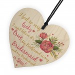 Wedding Bestfriend Bridesmaid Wooden Hanging Heart Wedding GIFT