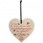 Love You Longer Anniversary Gift Friends Wooden Heart Plaques