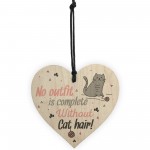 Cute Funny CAT Gift Idea Animal Lover Wooden Hanging Heart Sign 