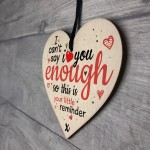 Love Enough Wooden Hanging Heart Anniversary Family Sign Gifts