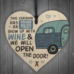 Caravan Open Door Wooden Hanging Plaque Shabby Chic Sign Gifts