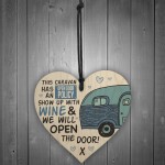 Caravan Open Door Wooden Hanging Plaque Shabby Chic Sign Gifts