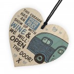 Caravan Open Door Wooden Hanging Plaque Shabby Chic Sign Gifts
