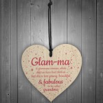 Glam-ma Wood Heart Sign NANNY NAN GRANNY GRAN Keepsake Gift