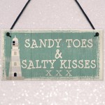 Sandy Toes Shabby Chic Seaside Lighthouse Nautical Theme Signs