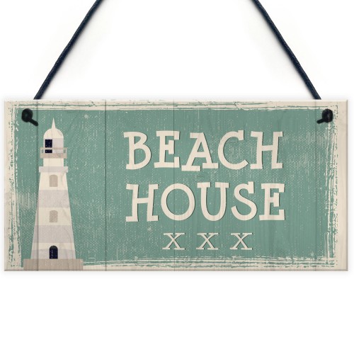 Beach House Shabby Chic Sign Vintage Nautical Seaside Plaque Art