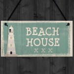 Beach House Shabby Chic Sign Vintage Nautical Seaside Plaque Art