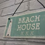Beach House Shabby Chic Sign Vintage Nautical Seaside Plaque Art