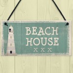 Beach House Shabby Chic Sign Vintage Nautical Seaside Plaque Art