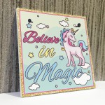 Believe In Magic Unicorn Wall Girls Bedroom Quotes Plaque Signs