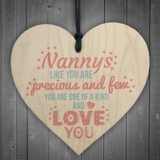 Love Wood Heart Sign NANNY NANA NAN GRANNY GRAN Keepsake Gift
