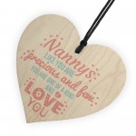 Love Wood Heart Sign NANNY NANA NAN GRANNY GRAN Keepsake Gift
