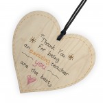 Teacher Leaving Gift Wooden Heart Plaque End of Term Thank You