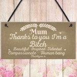  Mum Thanks To You I'm A Bitch Hanging Signs Mothers Day Plaques