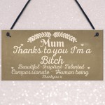  Mum Thanks To You I'm A Bitch Hanging Signs Mothers Day Plaques