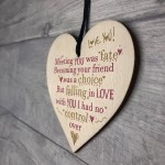 Meeting You Was Fate Wood Heart Sign Friendship Anniversary Gift