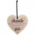 Aunties Like YOU Present Wooden Heart Sign Friendship Love Gift