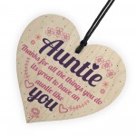 Aunties Like YOU Present Wooden Heart Sign Friendship Love Gift
