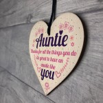 Aunties Like YOU Present Wooden Heart Sign Friendship Love Gift